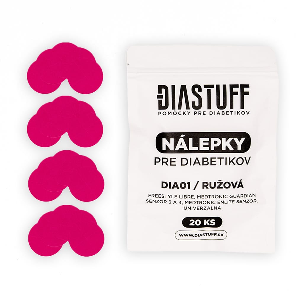 DIA01 - Univerzálna nálepka bez otvoru – plná (pre kanyly Medtronic, Quick – set, FreeStyle Libre) – ružová - Image 2