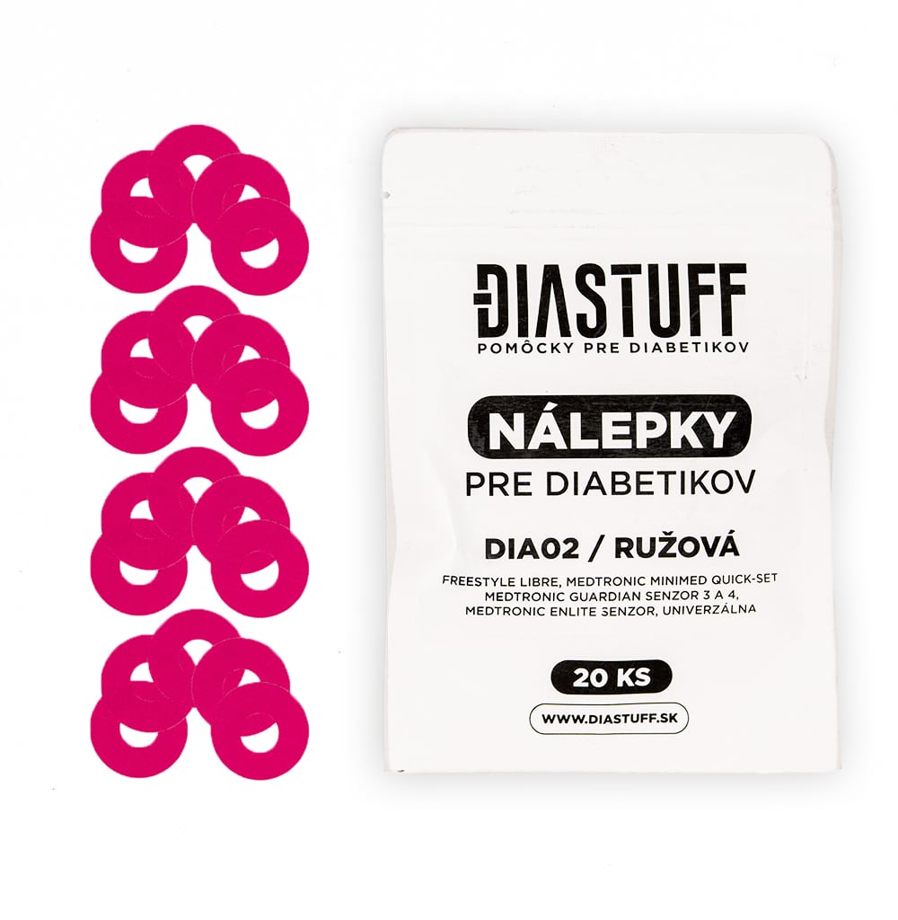 DIA02 - Univerzálna nálepka s otvorom (pre kanyly Medtronic, Quick – set, FreeStyle Libre) - ružová - Image 2