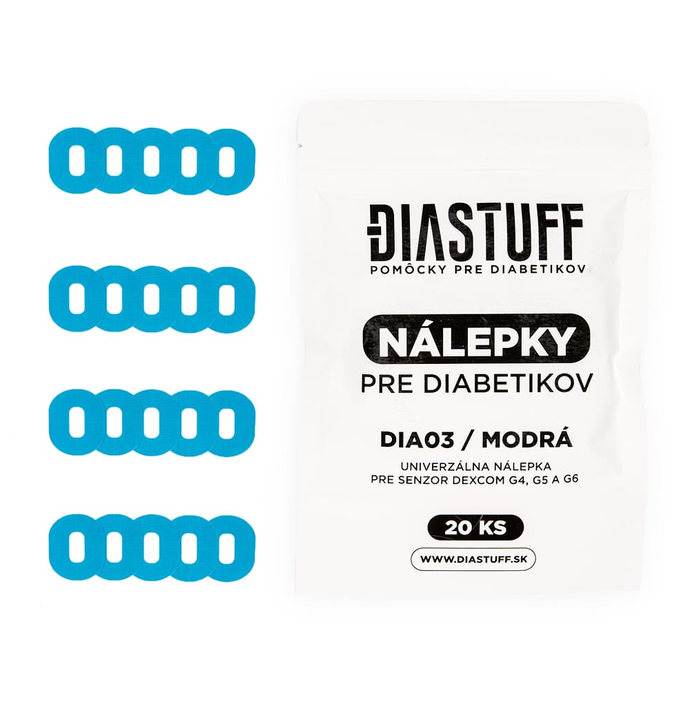 DIA03 - Univerzálna nálepka pre senzor Dexcom G4 , G5 a G6 - modrá – Obrázok 2