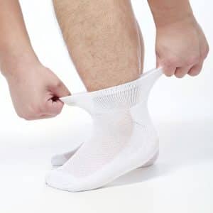 Diastuff Grip | Tenké protišmykové diabetické ponožky - biele