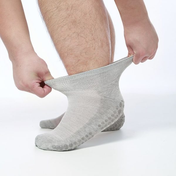 Diastuff Grip | Tenké protišmykové diabetické ponožky - bledosivé