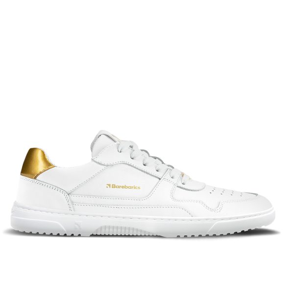 Barefoot tenisky Barebarics Zing - White & Gold - Leather