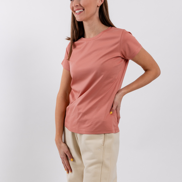 Dámske tričko s okrúhlym výstrihom Be Lenka Essentials - Salmon Pink