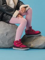 Detské zimné barefoot topánky Be Lenka Zippu Kids - Berry & Grey – Obrázok 2