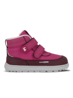 Detské zimné barefoot topánky Be Lenka Zippu Kids - Berry & Grey