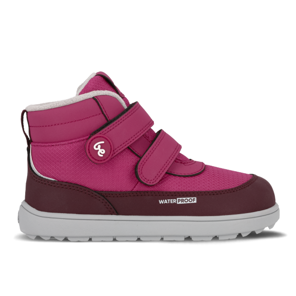 Detské zimné barefoot topánky Be Lenka Zippu Kids - Berry & Grey
