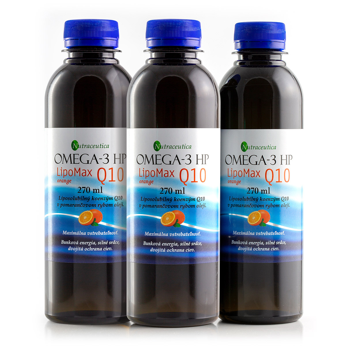 nutraceutica-omega-3-hp-lipomax-q10-vyhodne-balenie OMEGA-3 HP LipoMax Q10 orange výhodné trojbalenie – Obrázok 1
