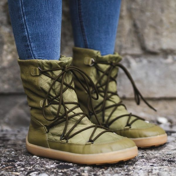 Zimné barefoot topánky Be Lenka Snowfox Woman - Army Green