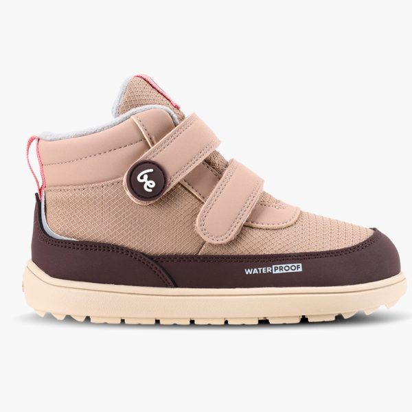 Detské zimné barefoot topánky Be Lenka Zippu Kids - Beige & Burgundy